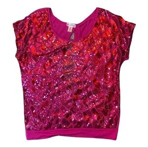 Pink Sequin Shirt Medium
